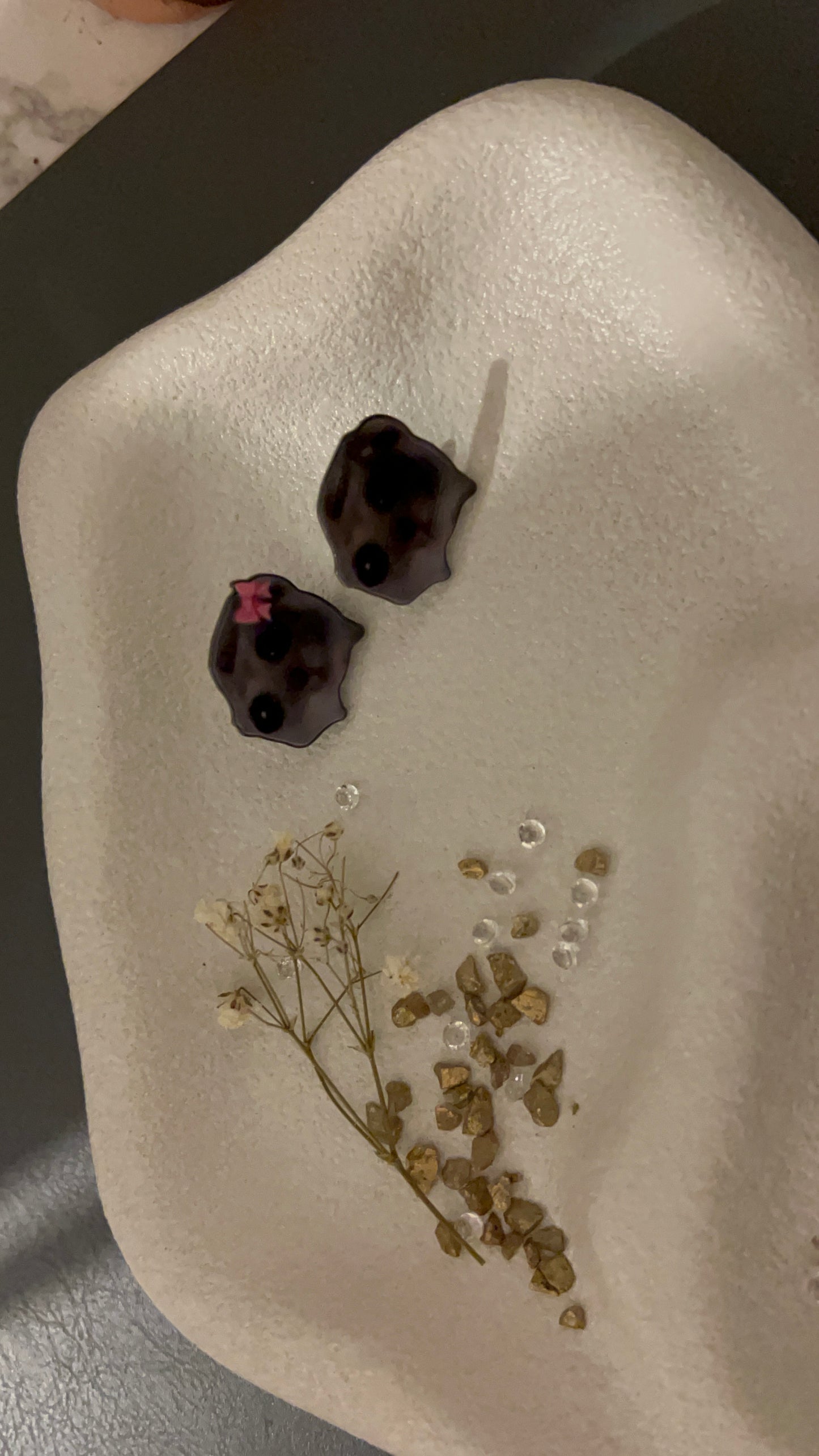 Sad hamster enamel pin