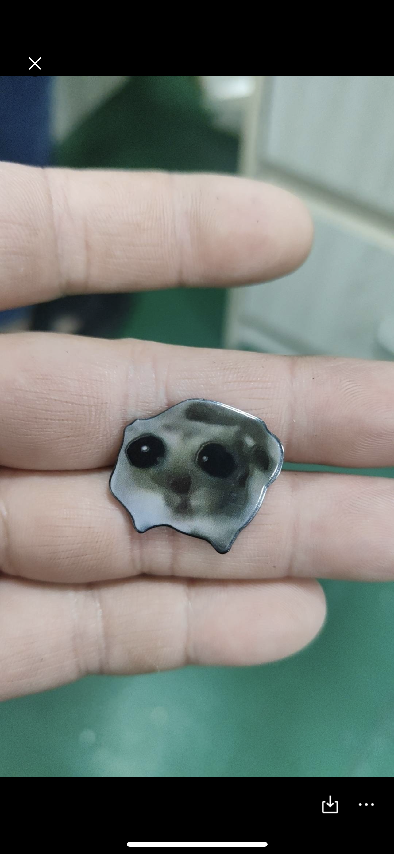 Sad hamster enamel pin
