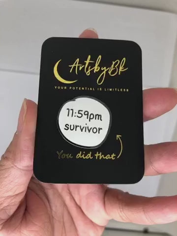 11:59pm survivor pin. Enamel pin uni students